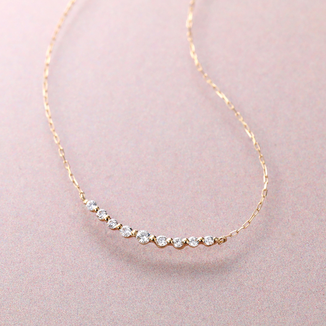 K18 YG ダイヤ ネックレス N-71