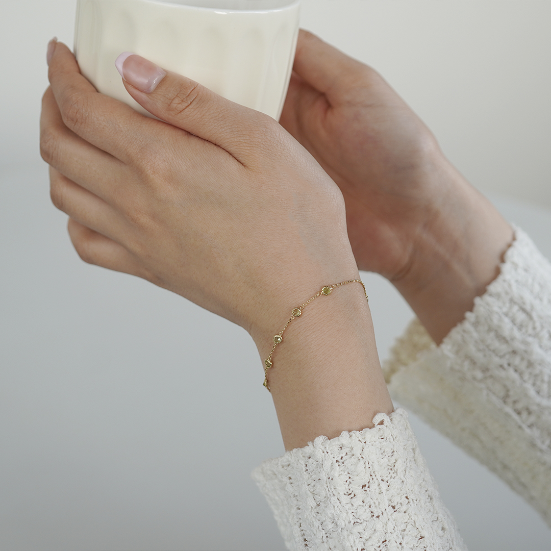 K10 YG ペリドット ブレスレット  B-20