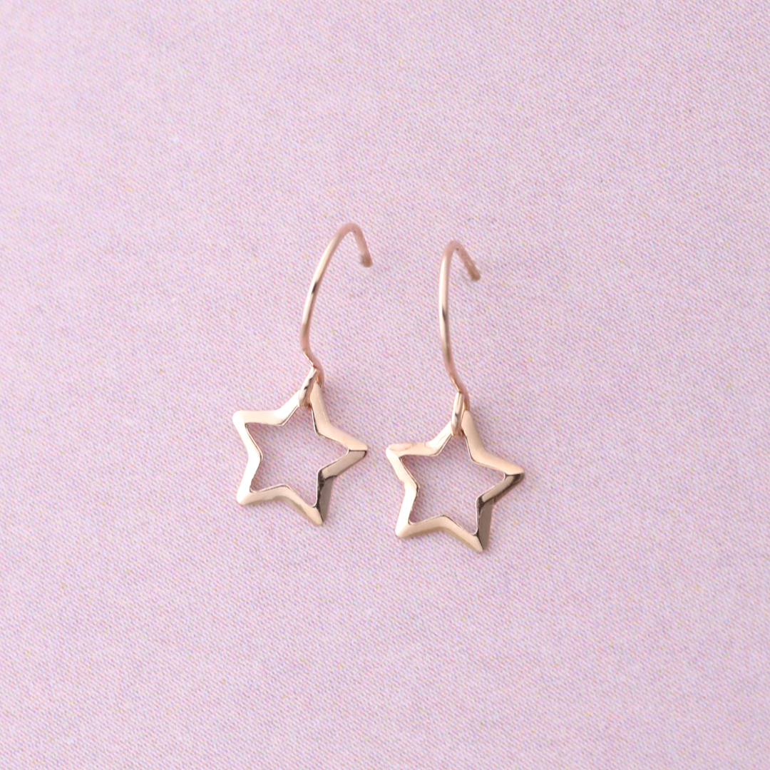 K10 YG スターモチーフ  ピアス  P-4