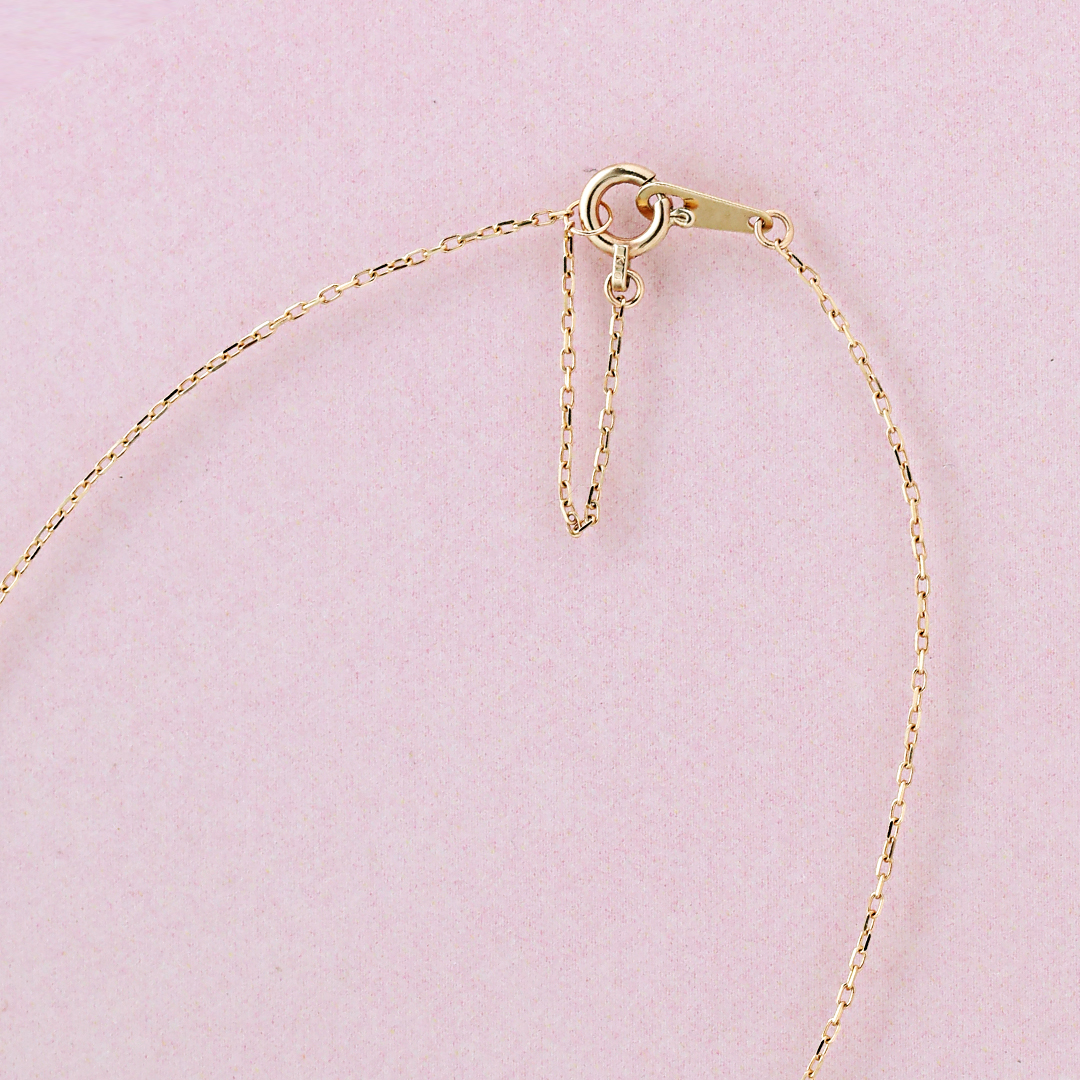 K10 YG Vモチーフ ダイヤ ネックレス N-59