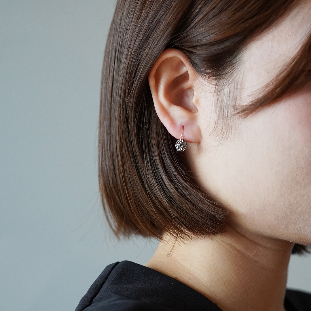 K10 YG ミラーボール ピアス  P-8