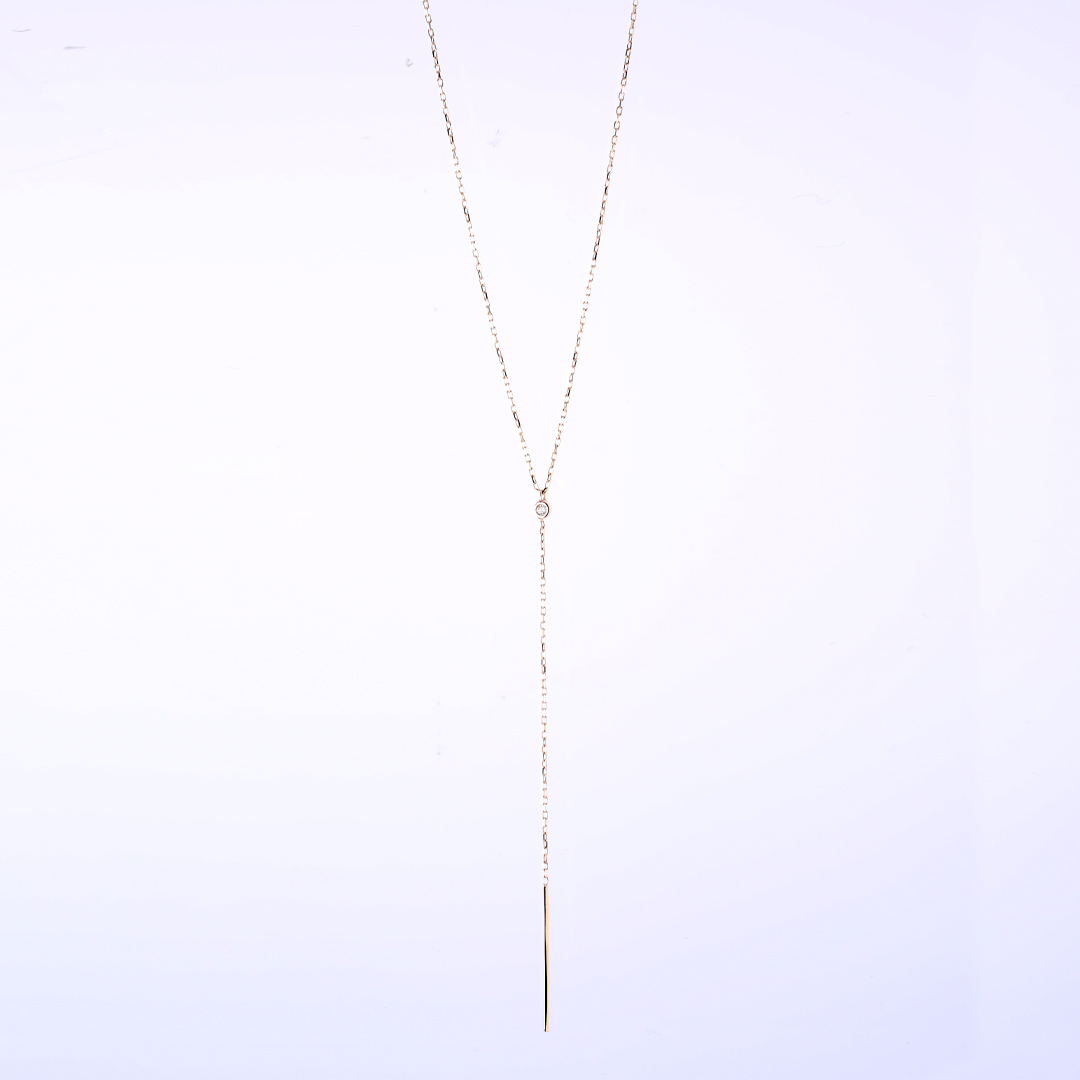 K10 YG ダイヤモンド ネックレス  N-58