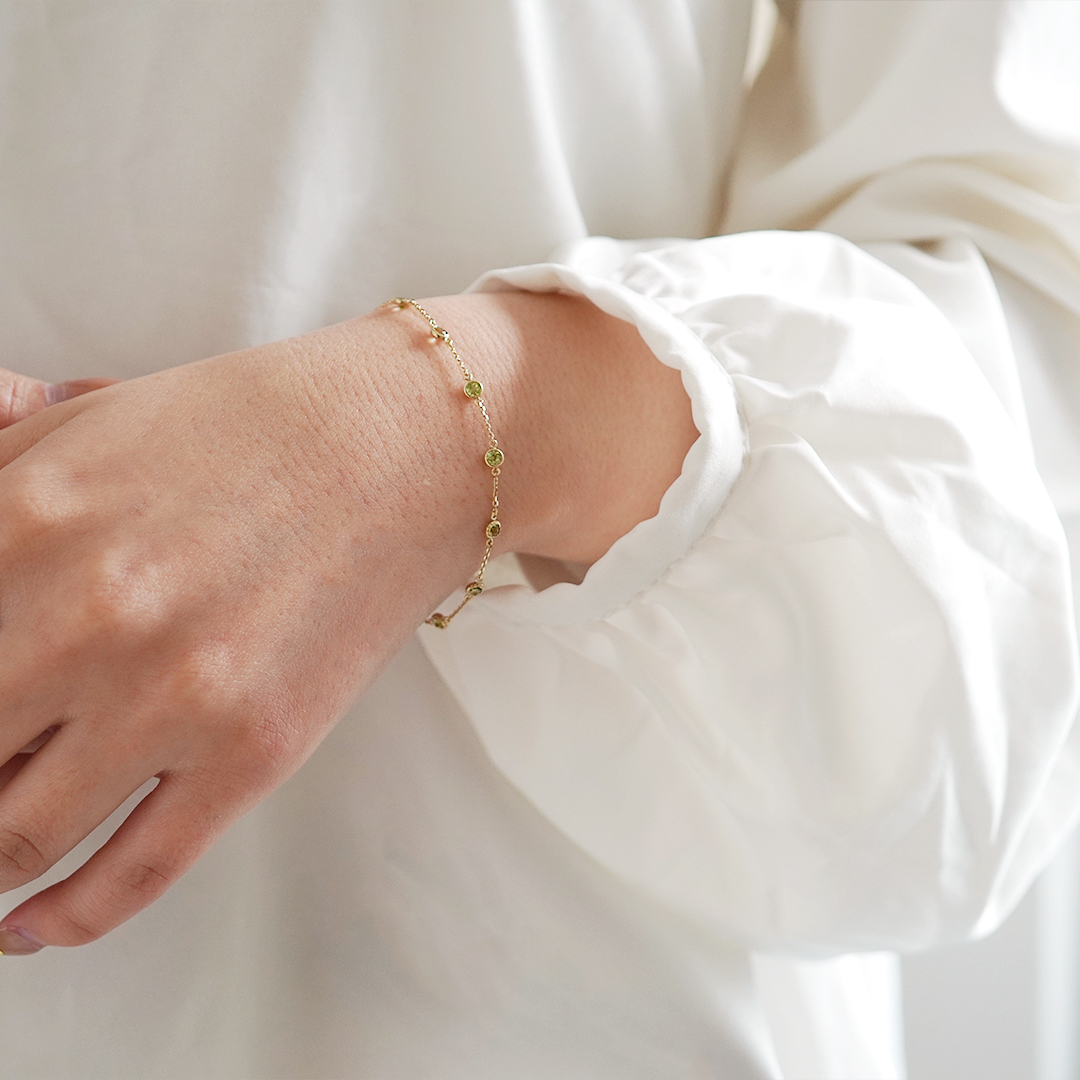 K10 YG ペリドット ブレスレット  B-20