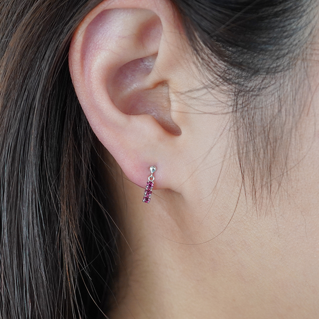 K10 WG ガーネット ピアス  P-9