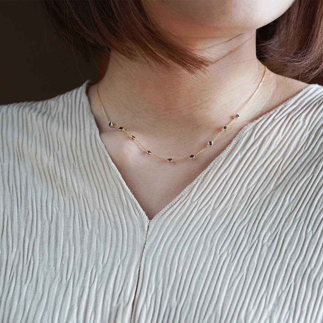 K10 YG アメジスト ネックレス  N-31