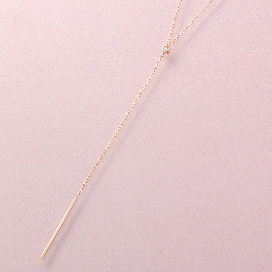 K10 YG ダイヤモンド ネックレス  N-58