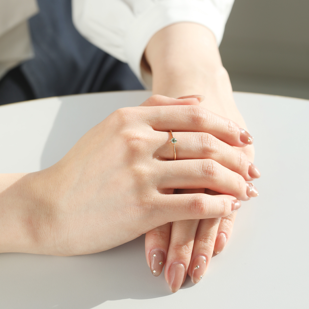 K10 YG デマントイド ガーネット リング  R-48