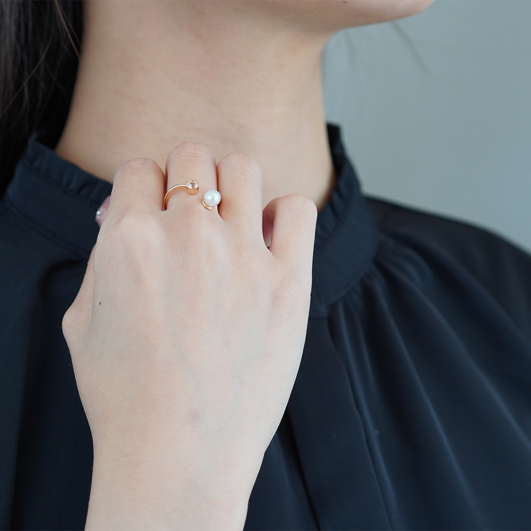 K10 YG パール リング  R-54