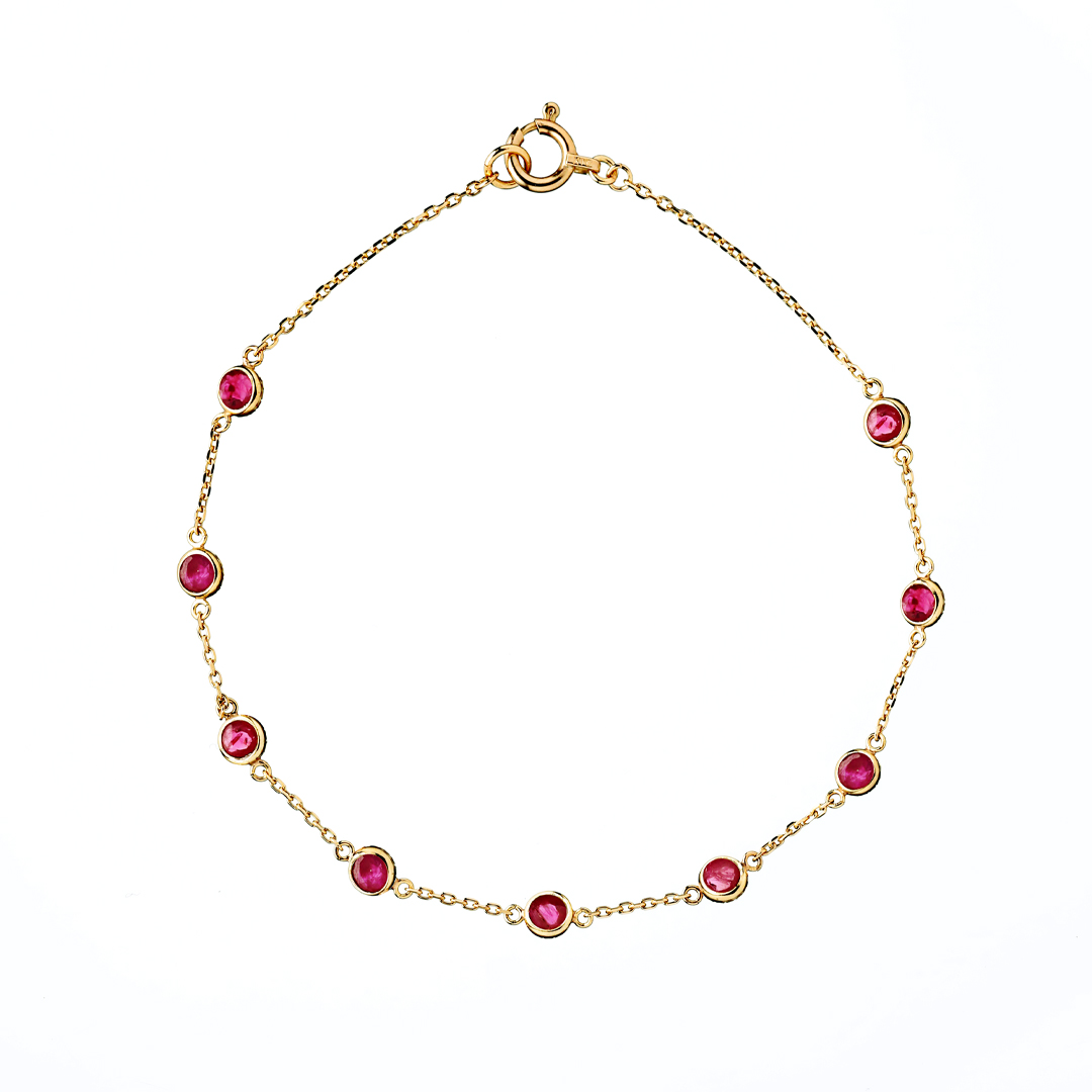 K18 YG ルビー ブレスレット  B-19
