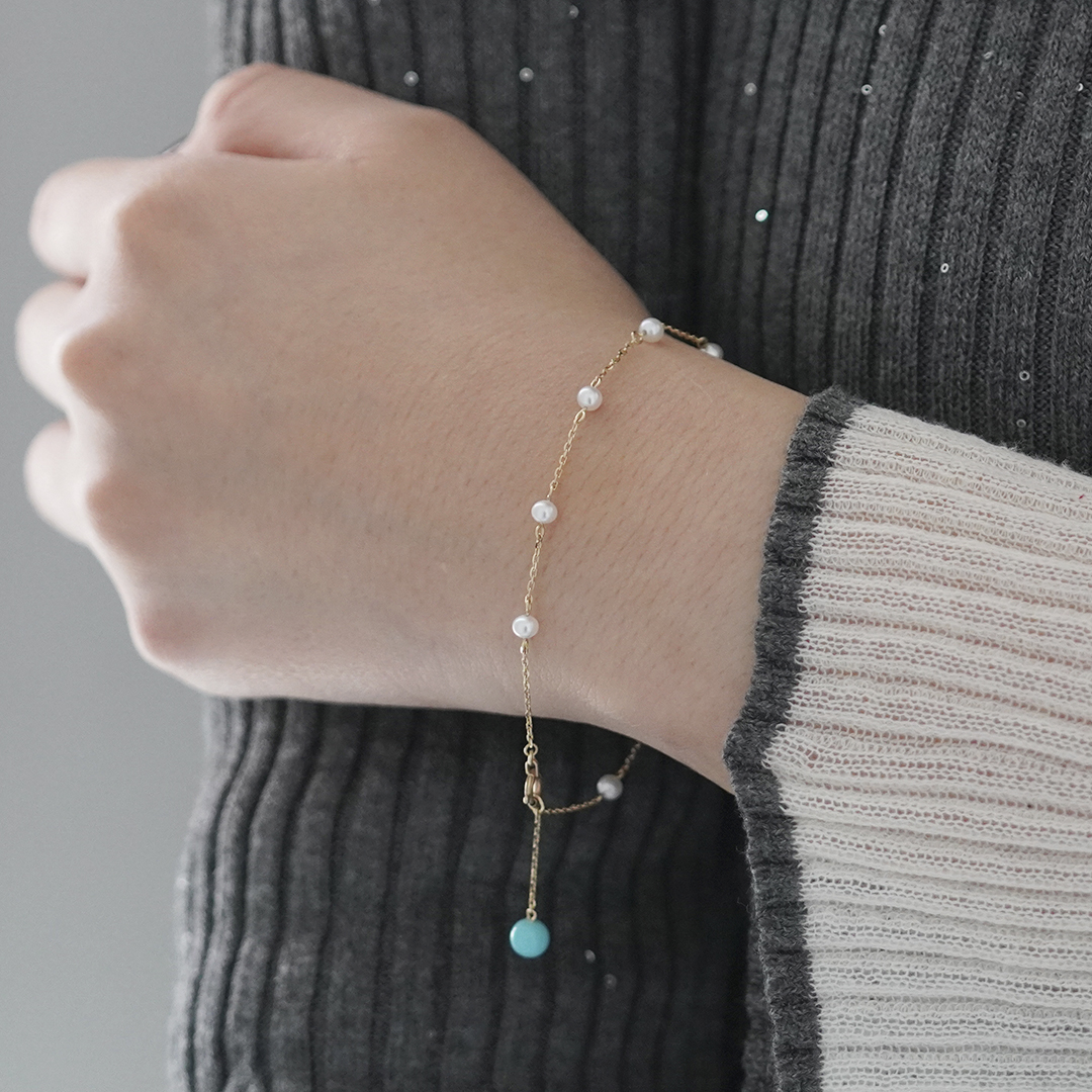 K10 YG パール ブレスレット  B-73