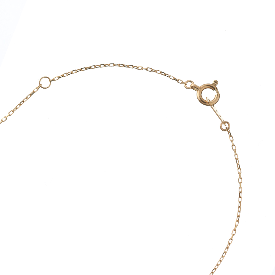 K10 YG Vモチーフ ダイヤ ネックレス N-59