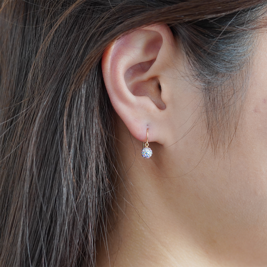 K10 YG ミラーボール ピアス  P-6