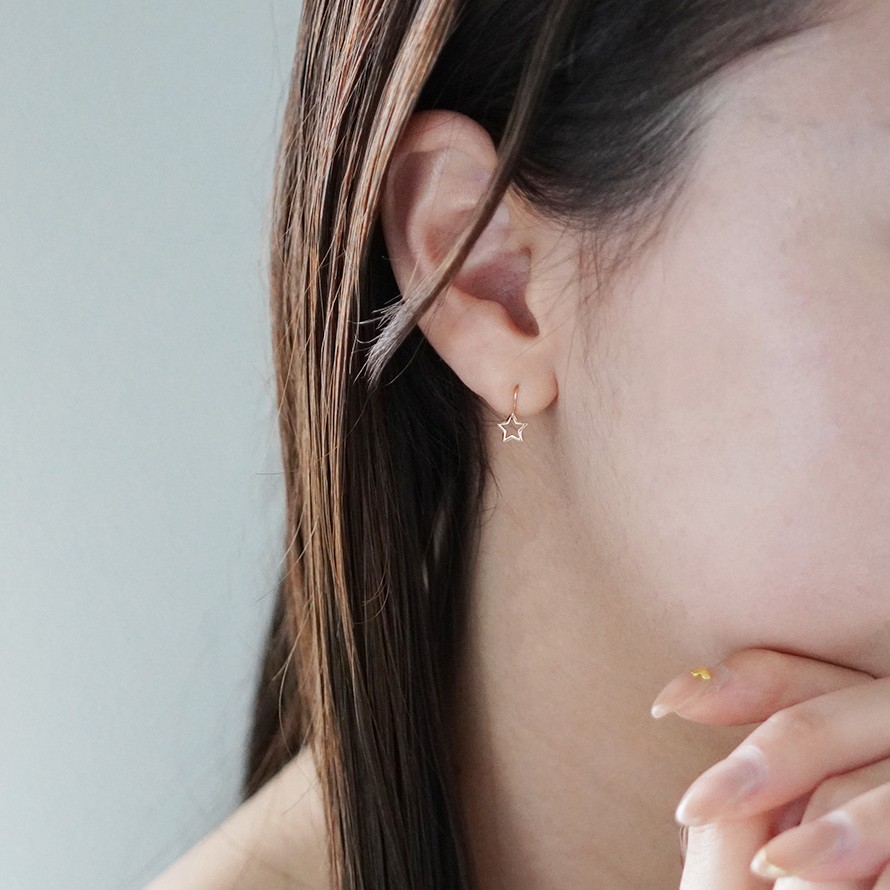 K10 YG スターモチーフ  ピアス  P-4