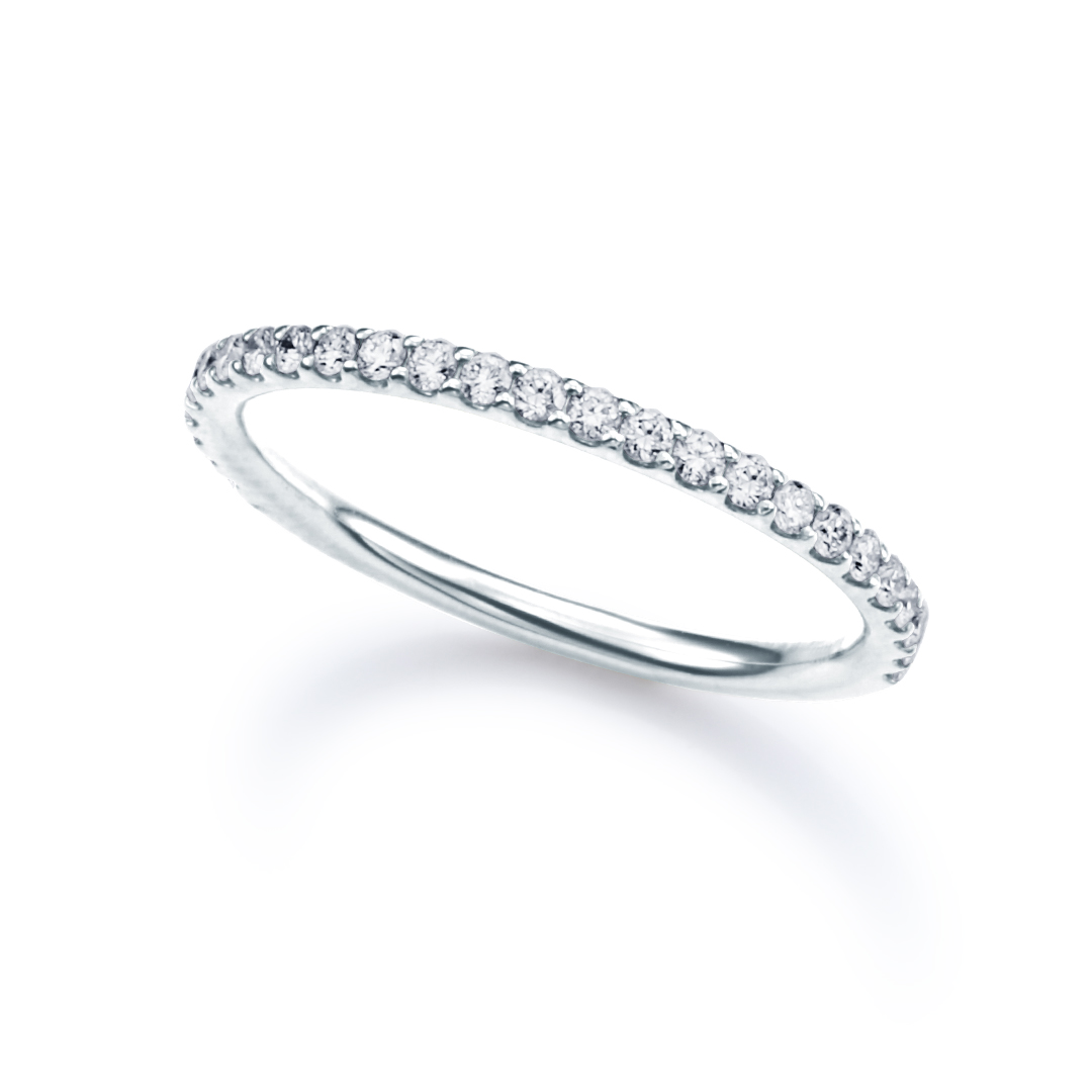 Pt 900ハーフエタニティ ダイヤモンド リング R-031