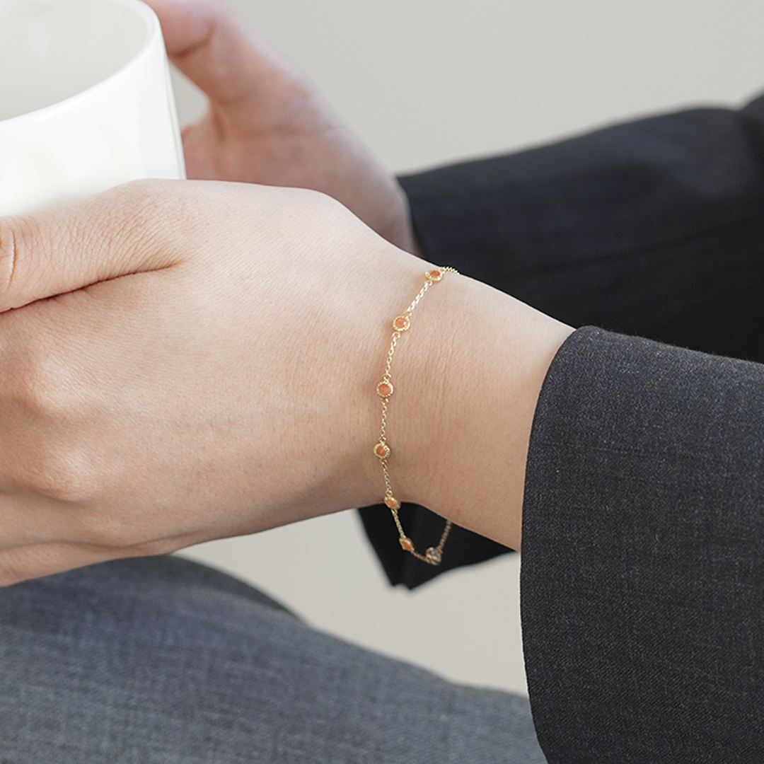 K18 YG シトリン ブレスレット  B-21