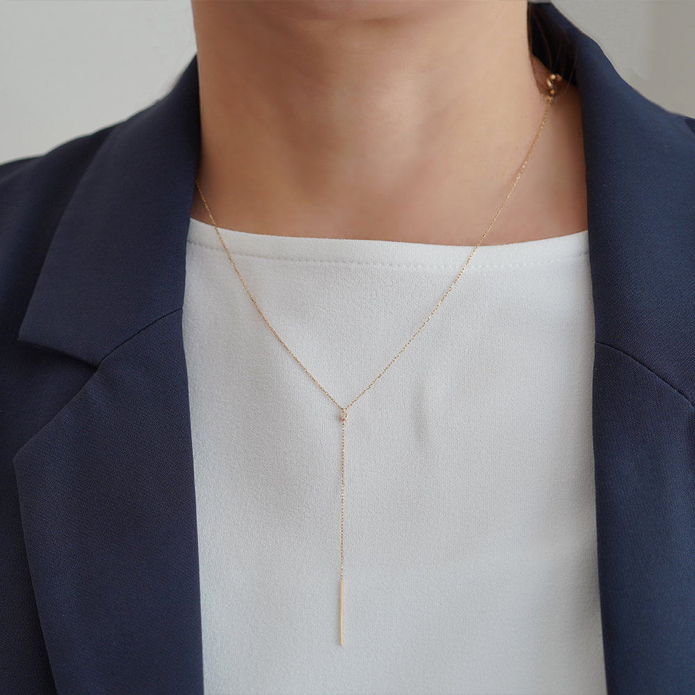 K10 YG ダイヤモンド ネックレス  N-58