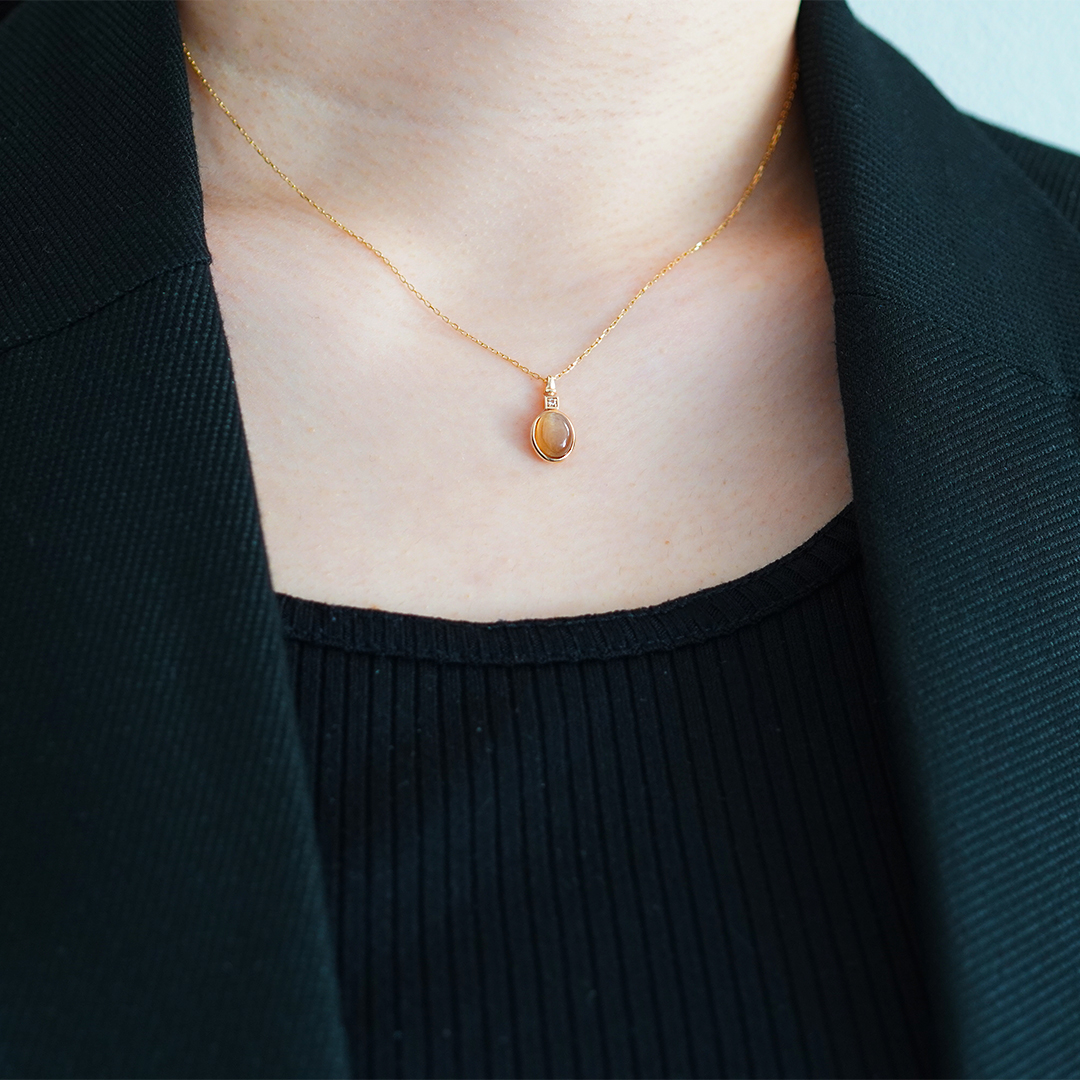 K10 YG SunStone ネックレス N-61