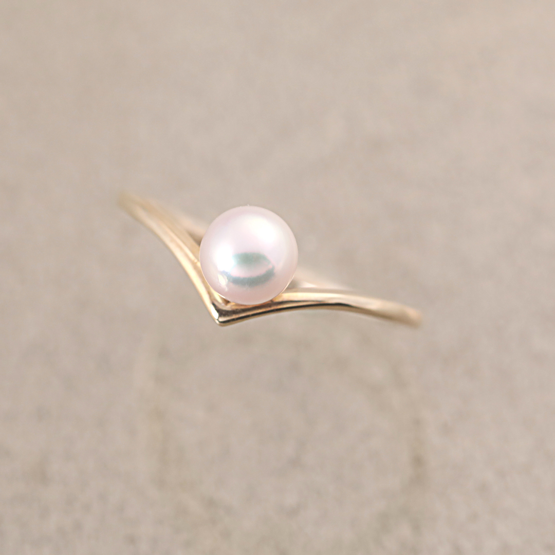 K10 YG Vライン リング  R-44