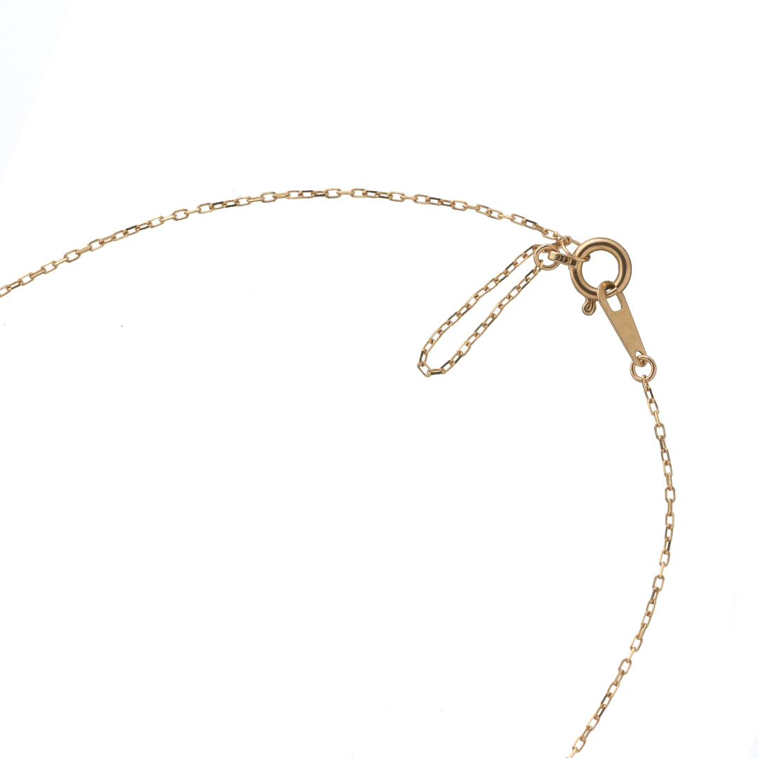 K10 YG Vモチーフ ダイヤ ネックレス N-59