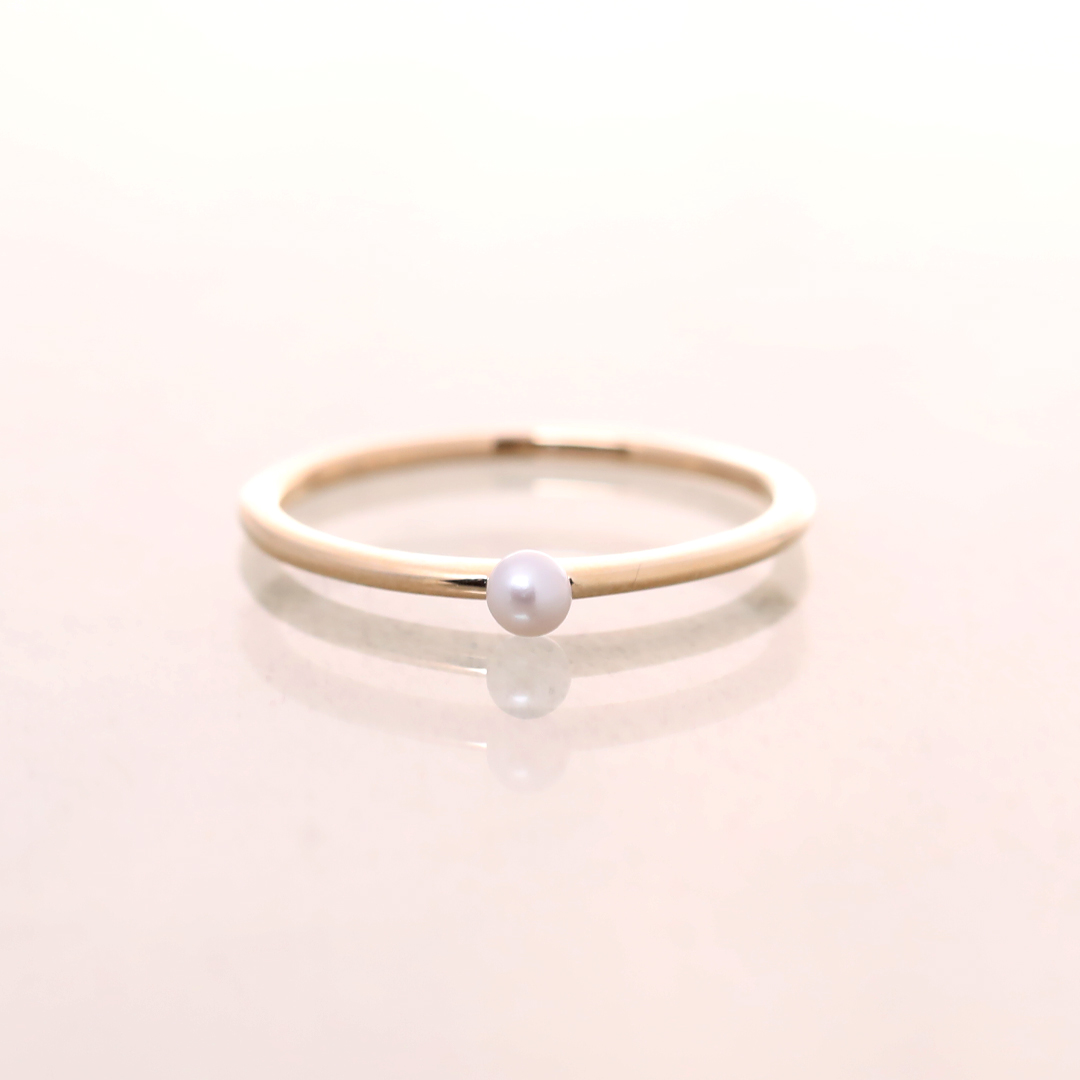 K10 YG パールリング  R-57