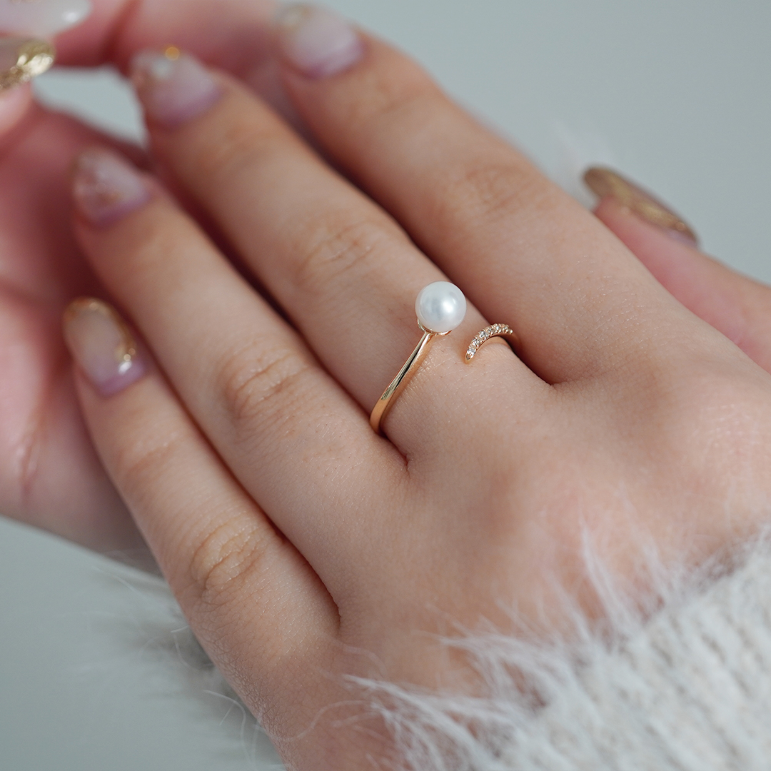 K10 YG パールリング  R-55