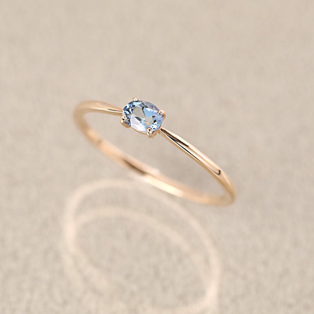 K10 YG アクアマリン リング R-47