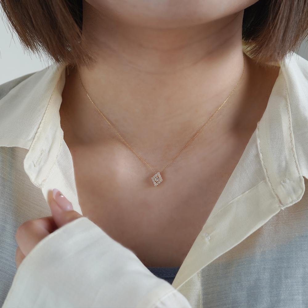 K18 YG ダイヤ ネックレス N-82