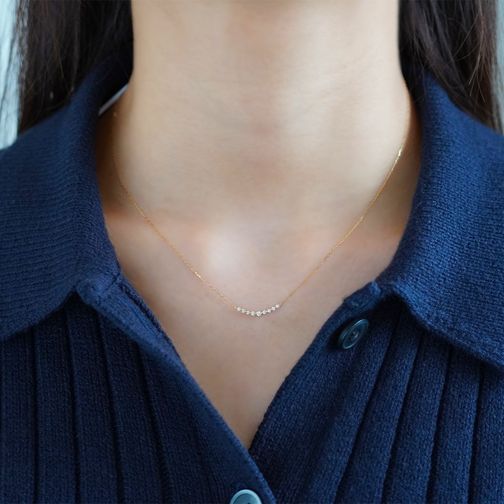 K18 YG ダイヤ ネックレス N-71