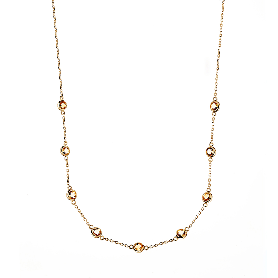 K10 YG シトリントパーズ ネックレス  N-32