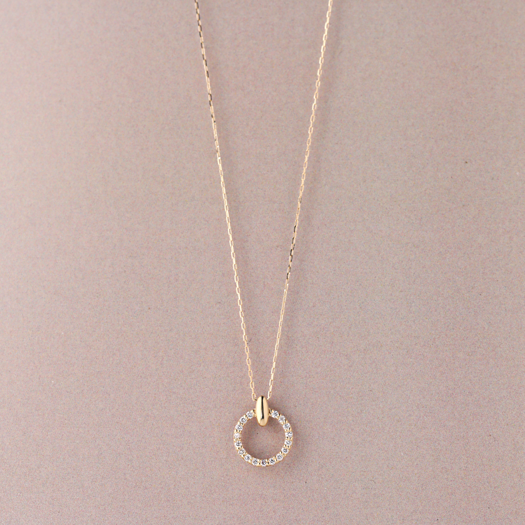 K18 YG ダイヤ ネックレス N-80