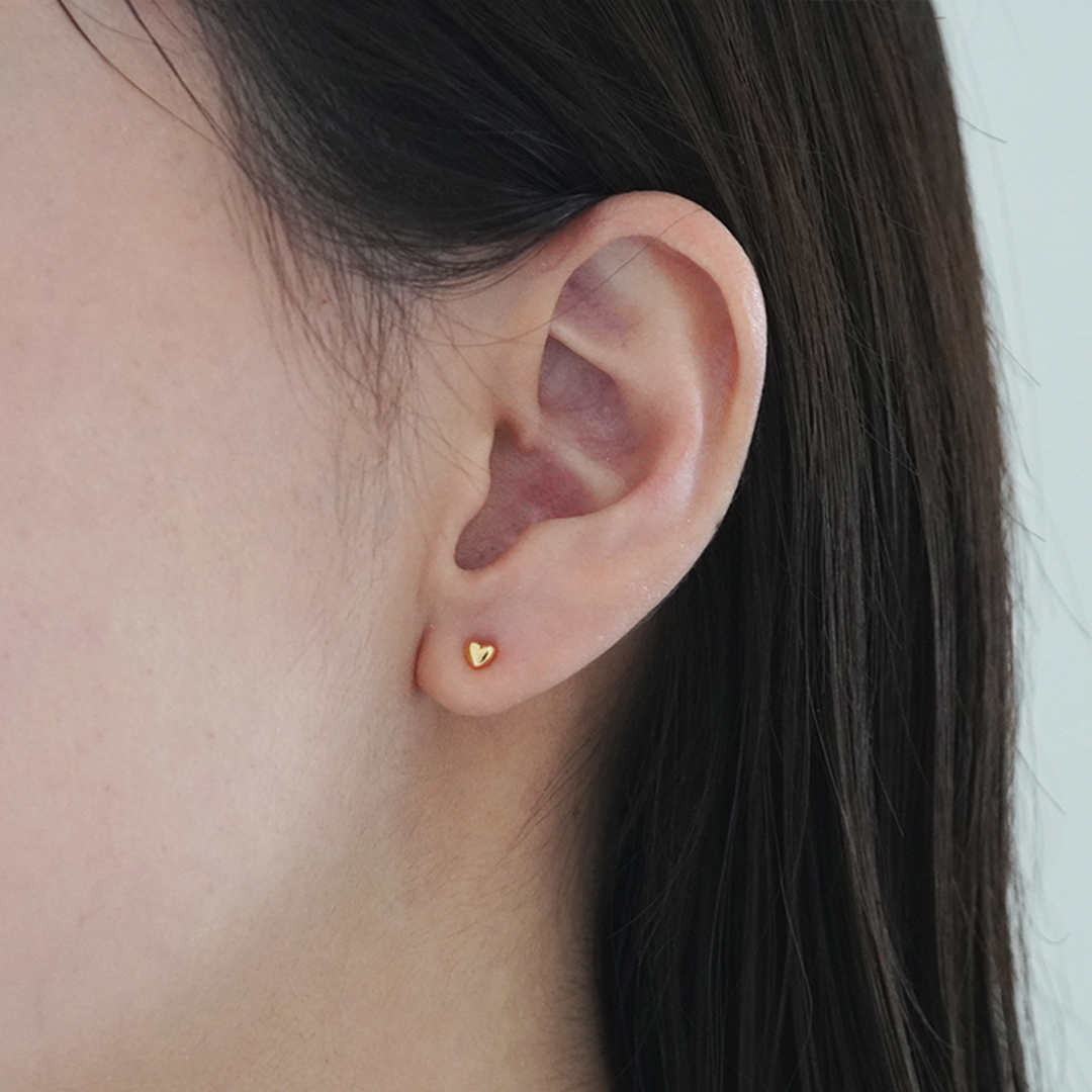 K18 YG ハートモチーフ ピアス  P-15