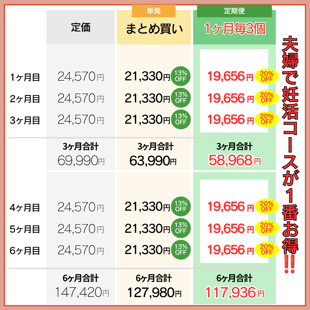 【定期便】夫婦で妊活コース（葉酸×1袋、プラス×2袋)【1ヶ月コース】