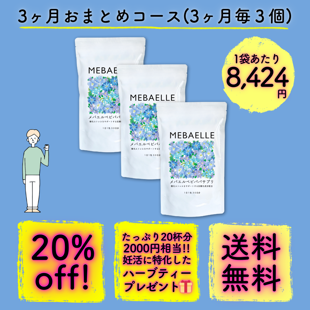 【定期便】メバエルベビパパサプリ（3ヶ月おまとめコース）