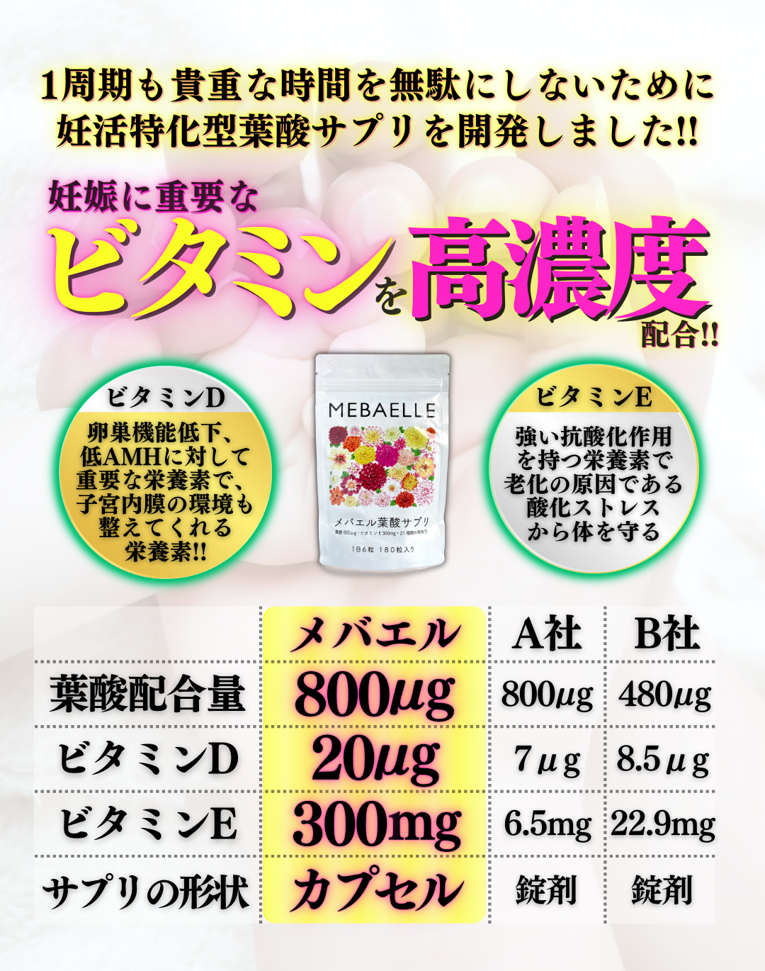 【単発】メバエル葉酸サプリ （30日分）