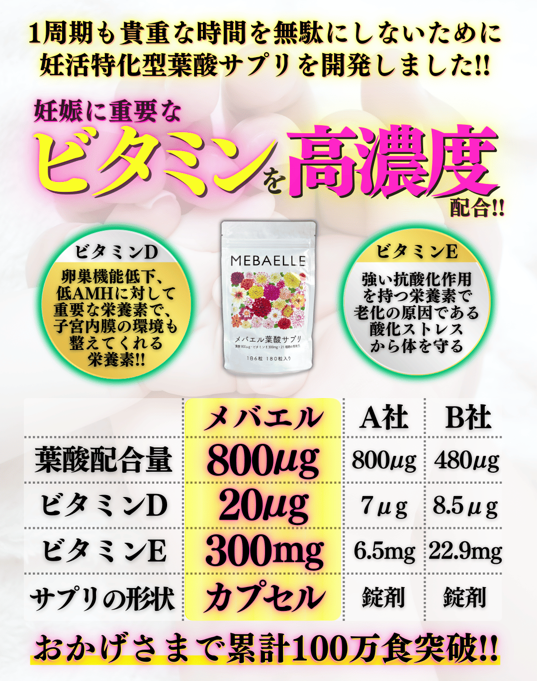 【定期便】メバエル葉酸サプリ（30日分）【1ヶ月コース】