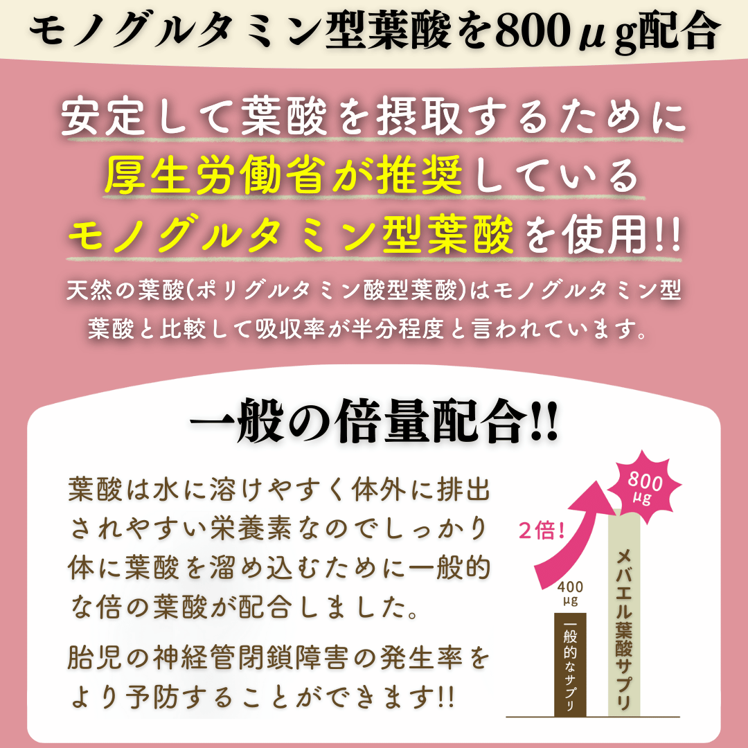 【単発】メバエル葉酸サプリ （30日分）