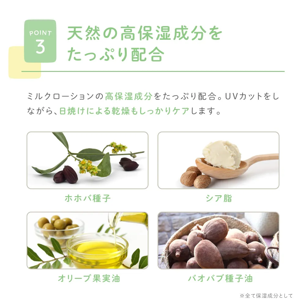 アロベビー オールインワンUVミルク 天然の高保湿成分