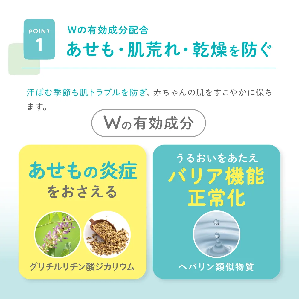 あせも・肌荒れ・乾燥を防ぐ