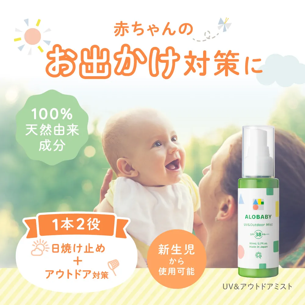 アロベビー ミルクローションとUV&アウトドアミストの商品写真