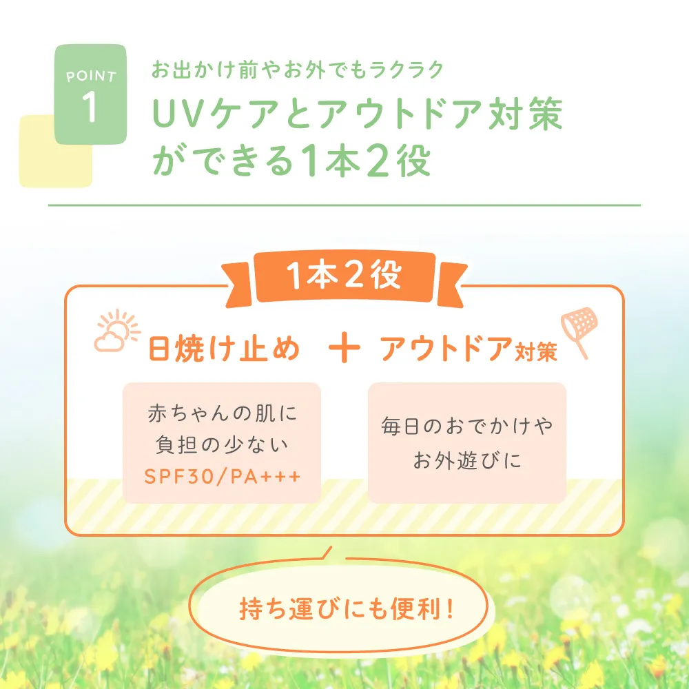 UVケアとアウトドア対策ができる1本2役