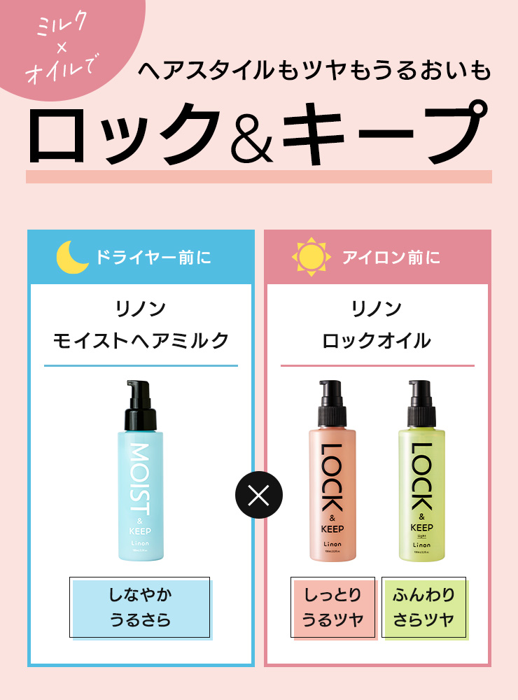 ヘアスタイルもツヤもうるおいもロック&キープ