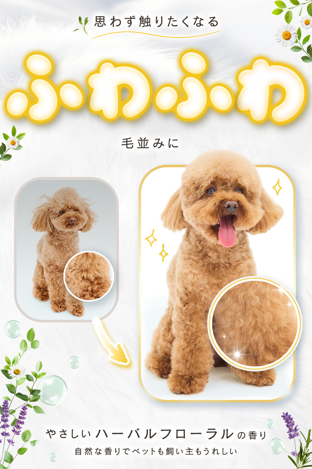 人間よりも繊細なわんちゃんのためにお肌へのやさしさにこだわりました