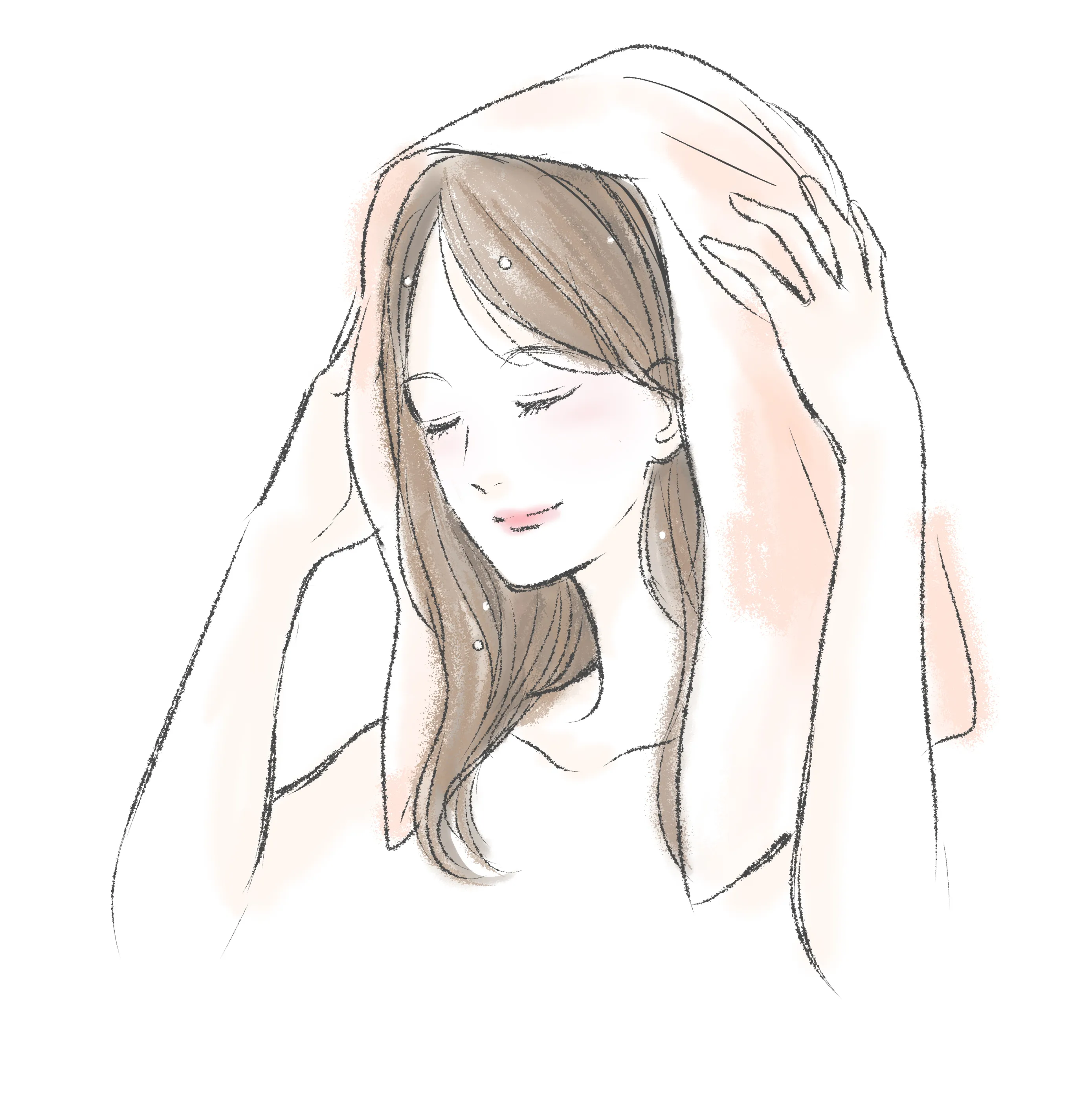 お風呂上りに髪をしっかりタオルドライする
