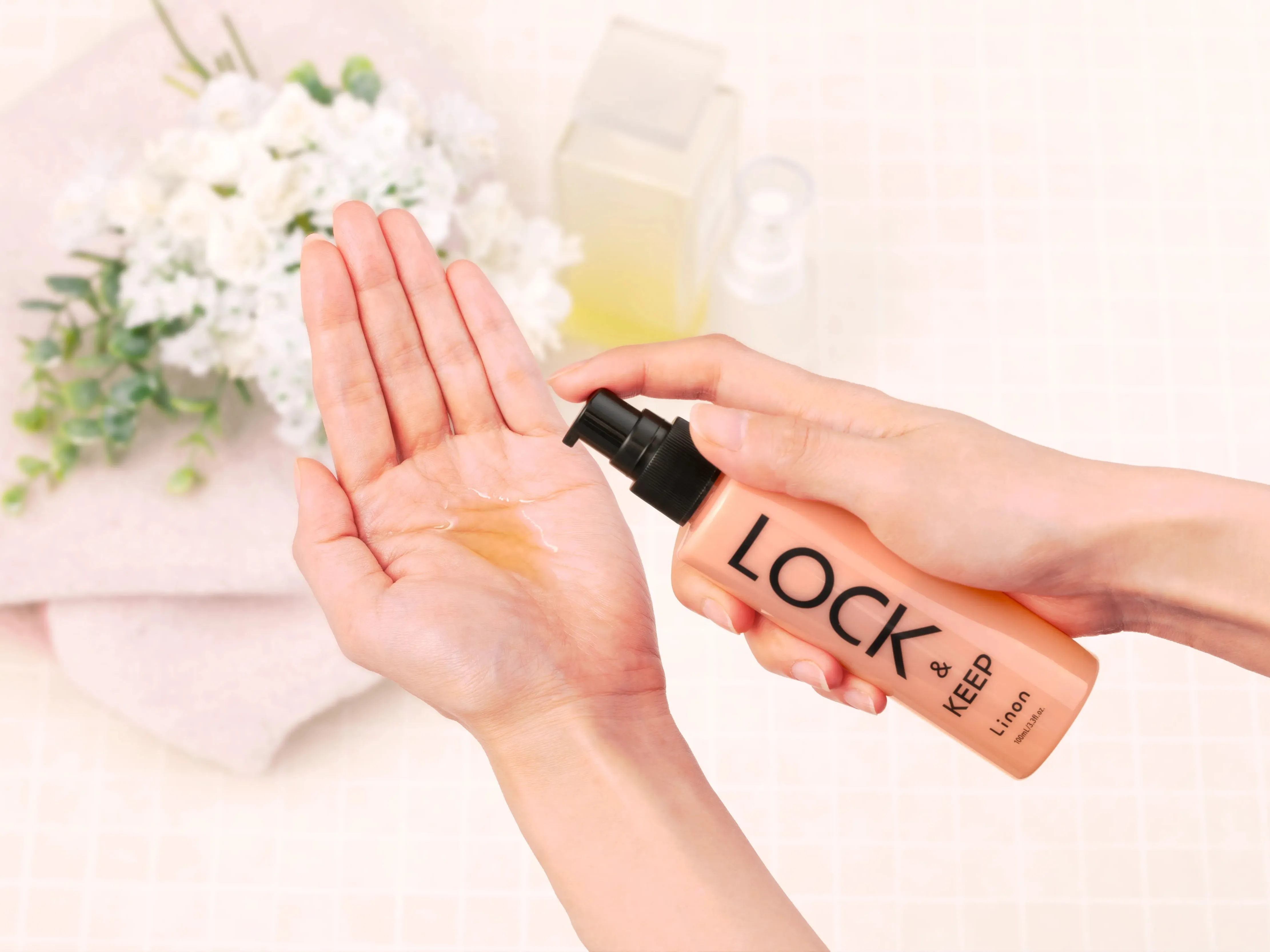 ヘアオイルを塗布する