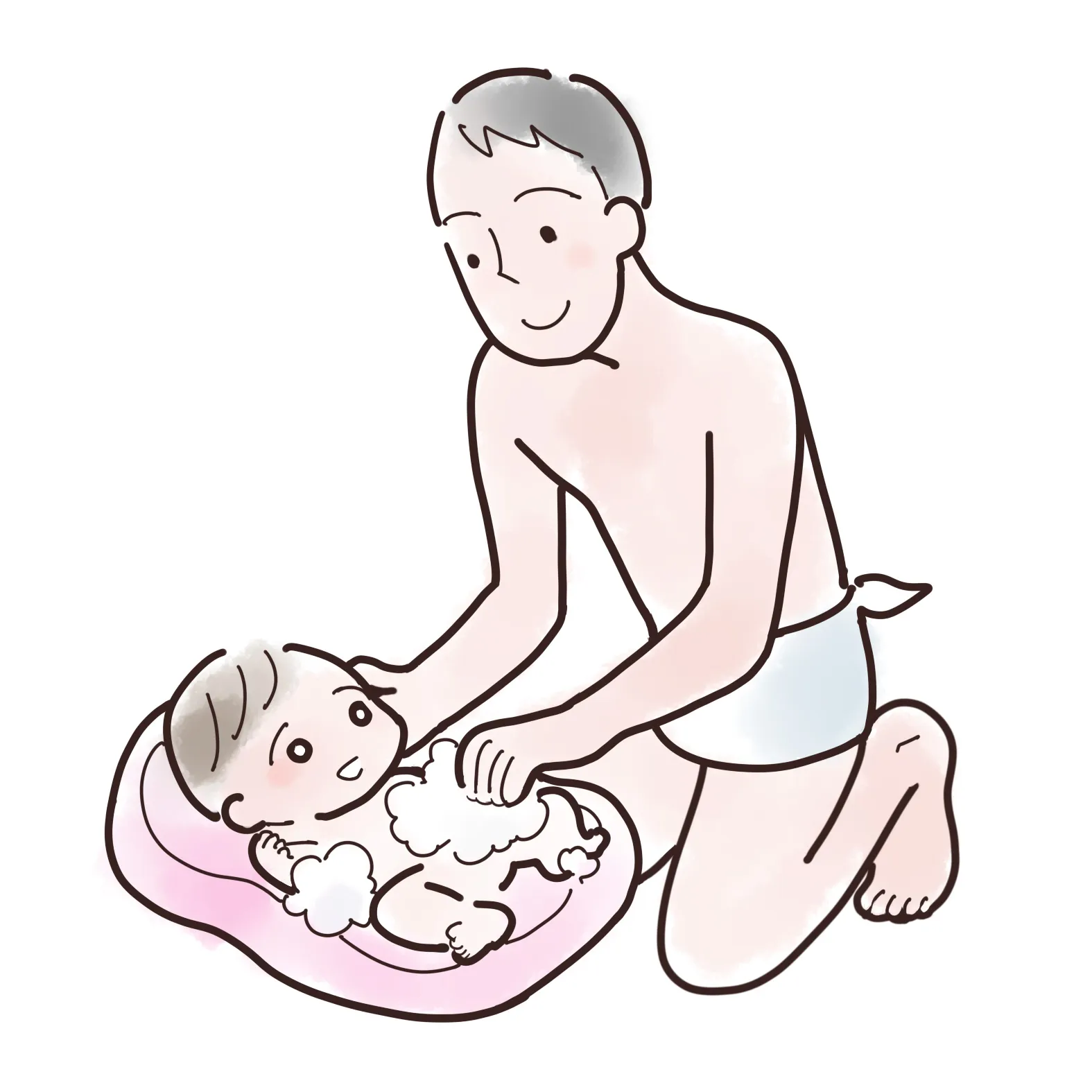 首すわり前は寝かせて洗う①
