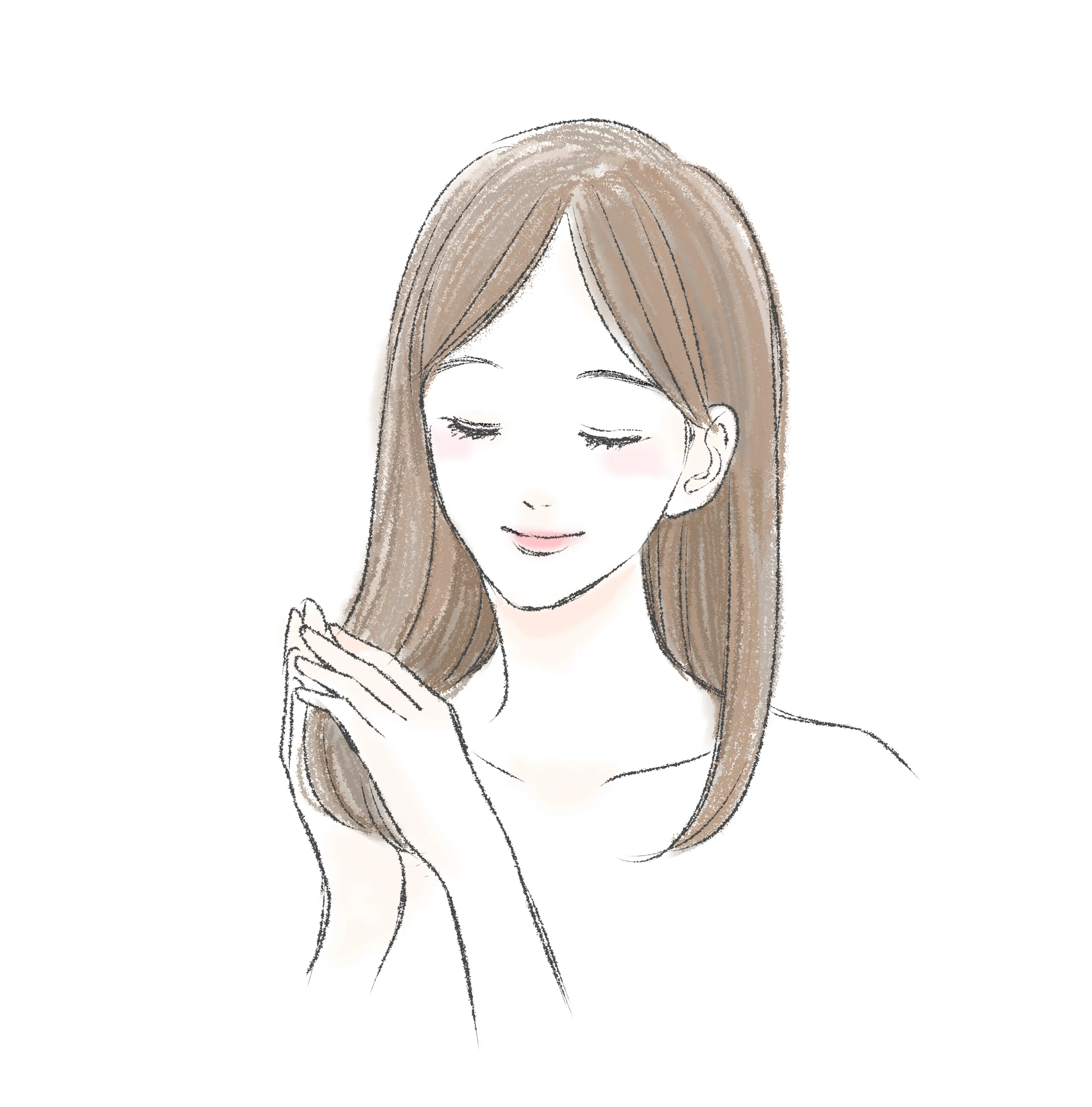 ヘアアイロン前に使用できるヘアオイルを髪に馴染ませる