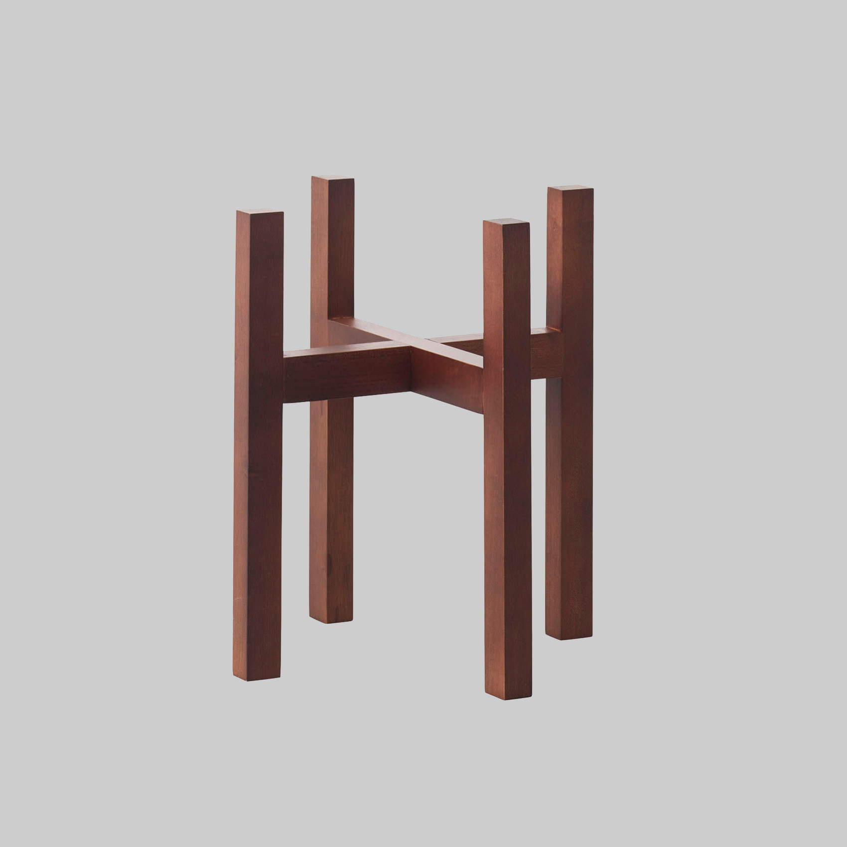 Wood stand combi 形状展開: S  外寸：31L×31W×35H, カラー展開: DARK BROWN