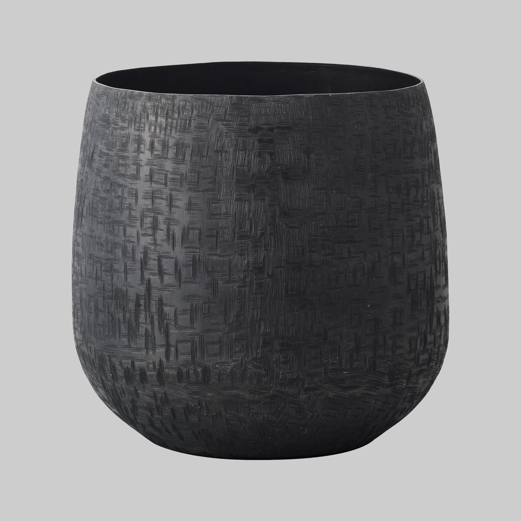 Aluminum Pot 形状展開: S  外寸：24φ×23H, カラー展開: BLACK