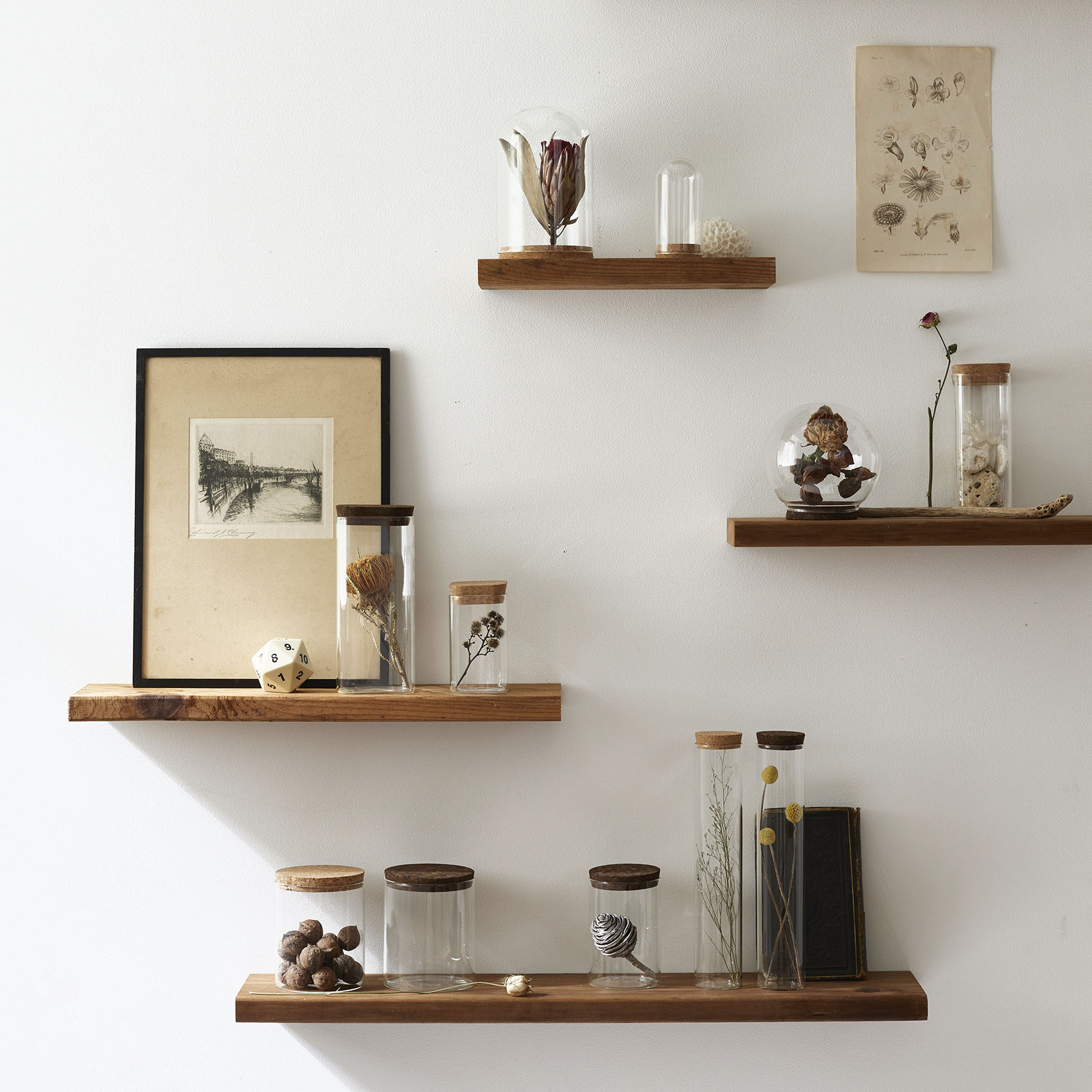 Glass Cylinder with Cork 形状展開: S  外寸：5φ×11H, カラー展開: NATURAL