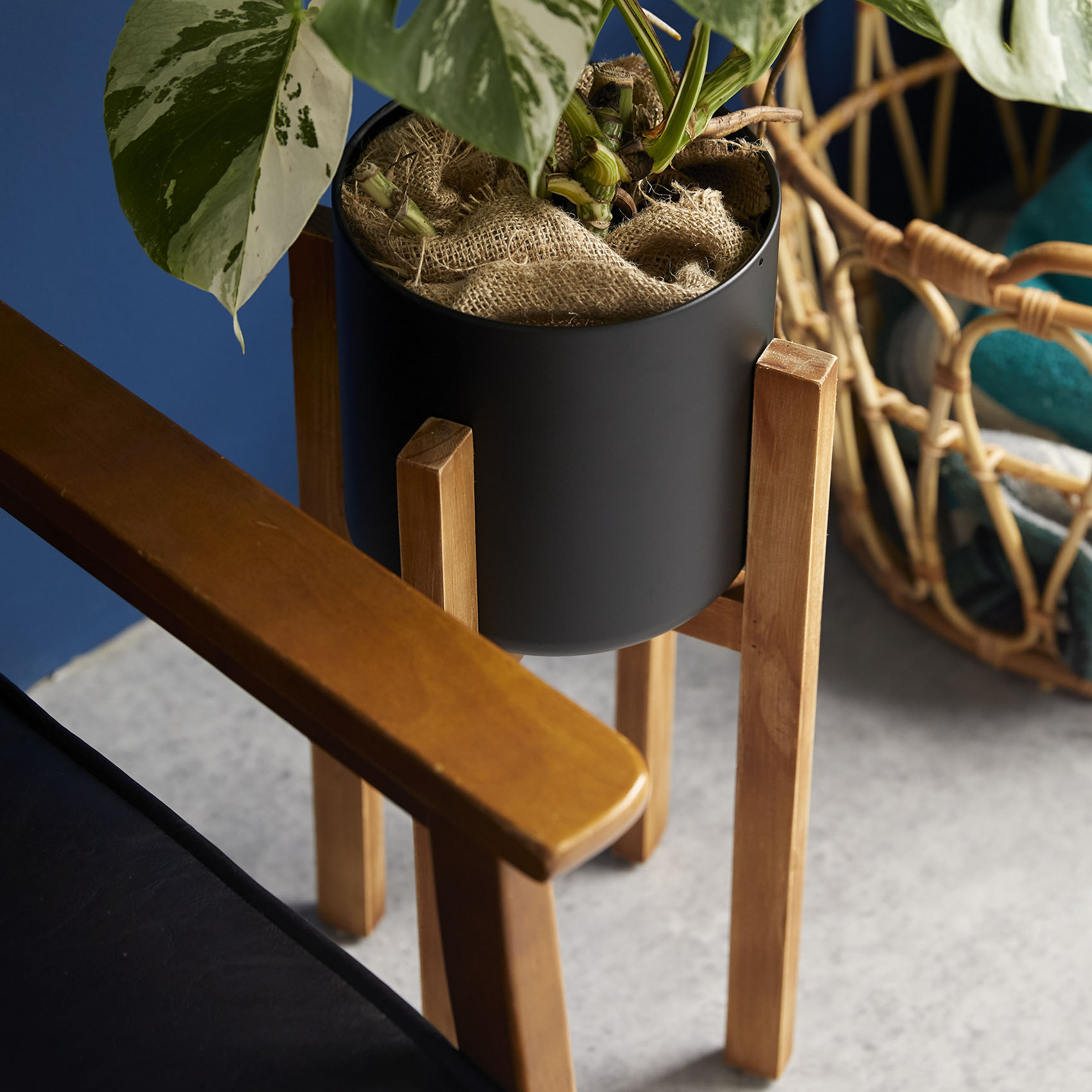 Wood stand pot 形状展開: S  外寸：25L×25W×52H